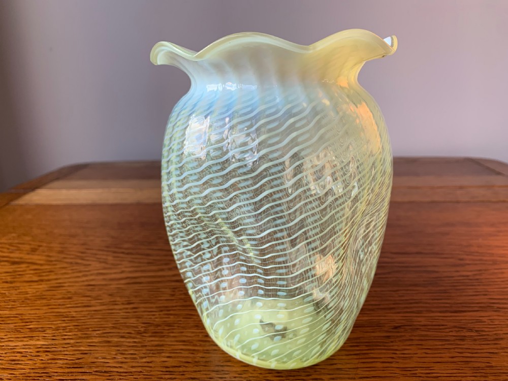 John Walsh 'vaseline' or 'uranium' glass vase c1890