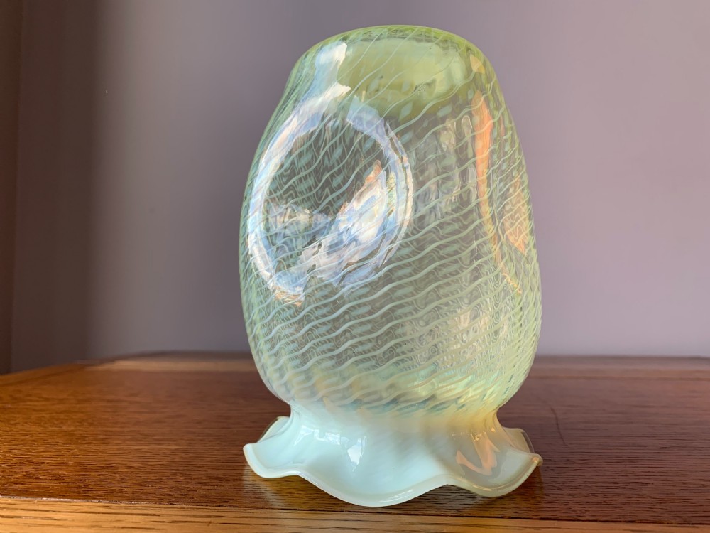 John Walsh 'vaseline' or 'uranium' glass vase c1890 View III