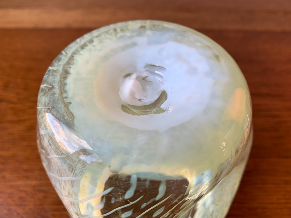 John Walsh 'vaseline' or 'uranium' glass vase c1890 View V