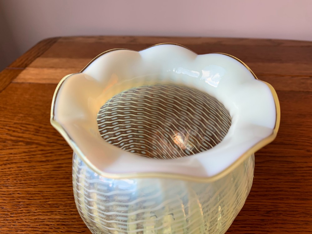 John Walsh 'vaseline' or 'uranium' glass vase c1890 View VI
