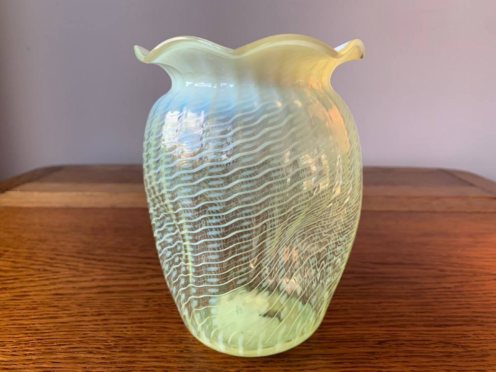John Walsh 'vaseline' or 'uranium' glass vase c1890 View VIII
