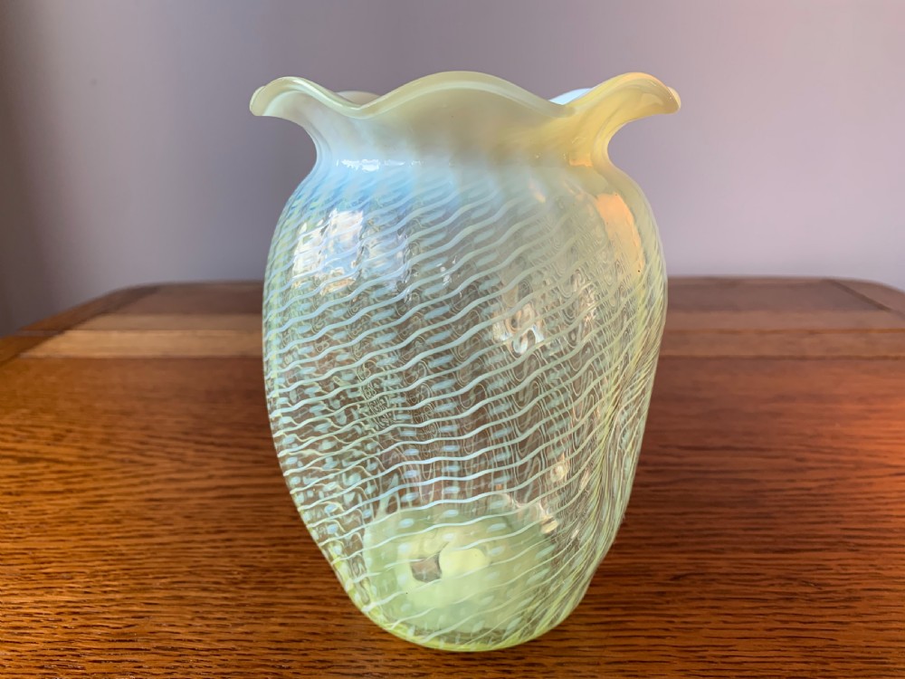 John Walsh 'vaseline' or 'uranium' glass vase c1890 View IX
