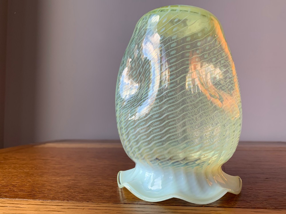 John Walsh 'vaseline' or 'uranium' glass vase c1890 View X