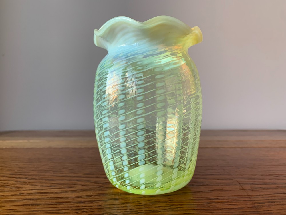 John Walsh 'vaseline' or 'uranium' glass vase c1890