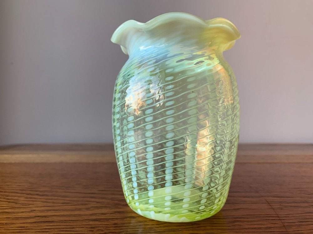 John Walsh 'vaseline' or 'uranium' glass vase c1890 View II
