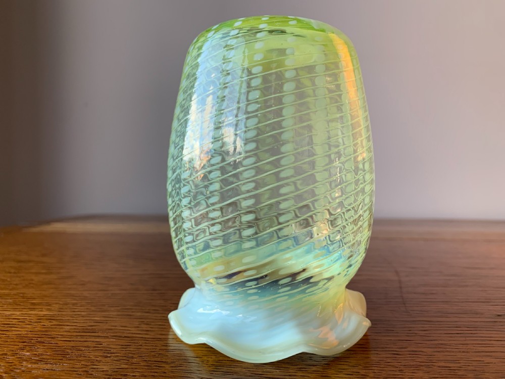 John Walsh 'vaseline' or 'uranium' glass vase c1890 View IV