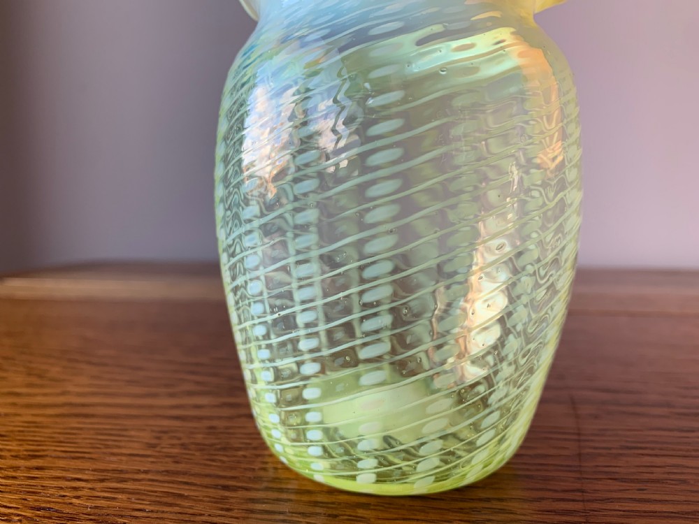 John Walsh 'vaseline' or 'uranium' glass vase c1890 View V