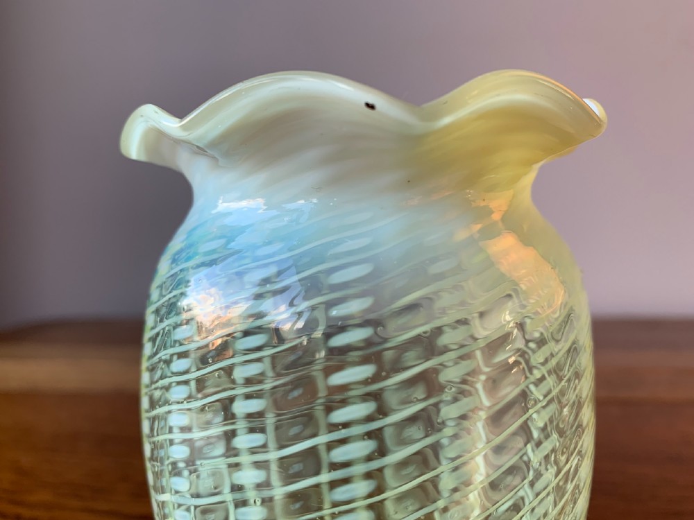 John Walsh 'vaseline' or 'uranium' glass vase c1890 View VI