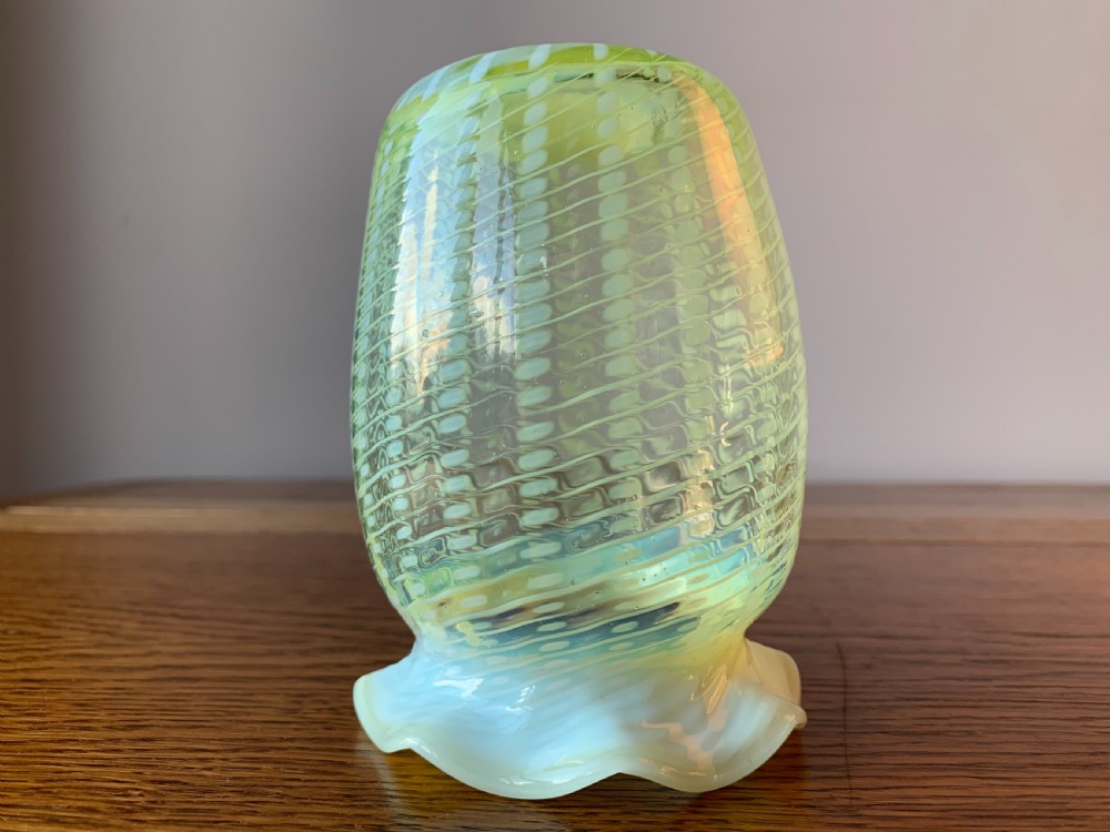 John Walsh 'vaseline' or 'uranium' glass vase c1890 View X