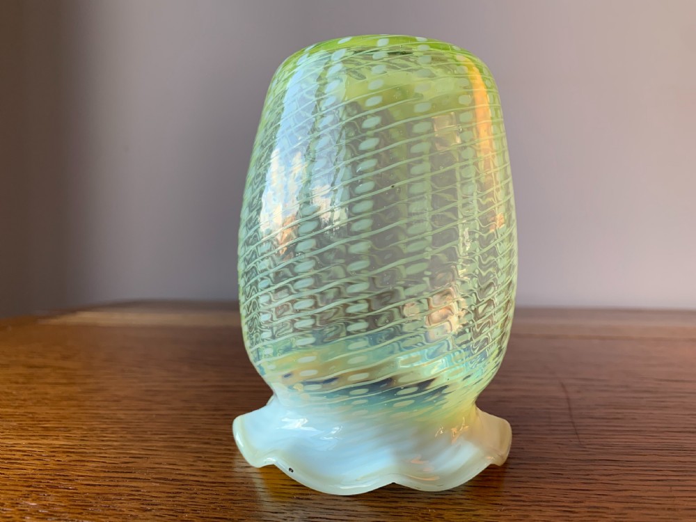 John Walsh 'vaseline' or 'uranium' glass vase c1890 View XI