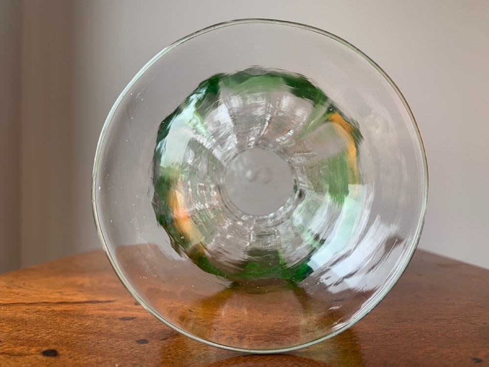 PAIR OF VICTORIAN STOURBRIDGE GREEN & CLEAR GLASS VASES View X