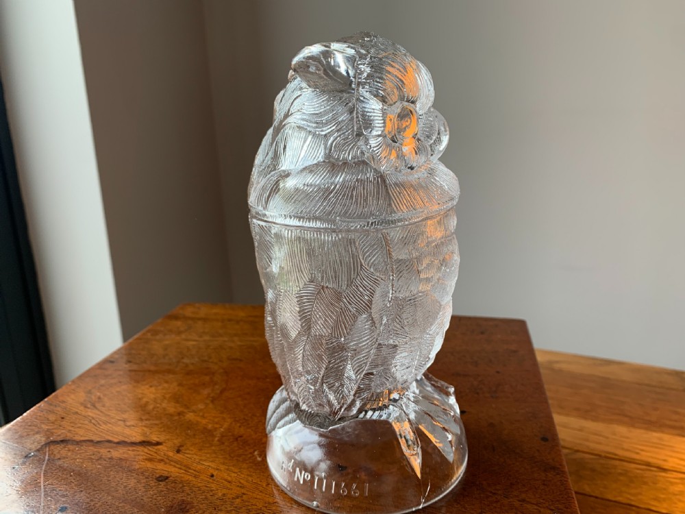 GLASS OWL TOBACCO JAR - MATTHEW TURNBULL, CIRCA 1888. View V