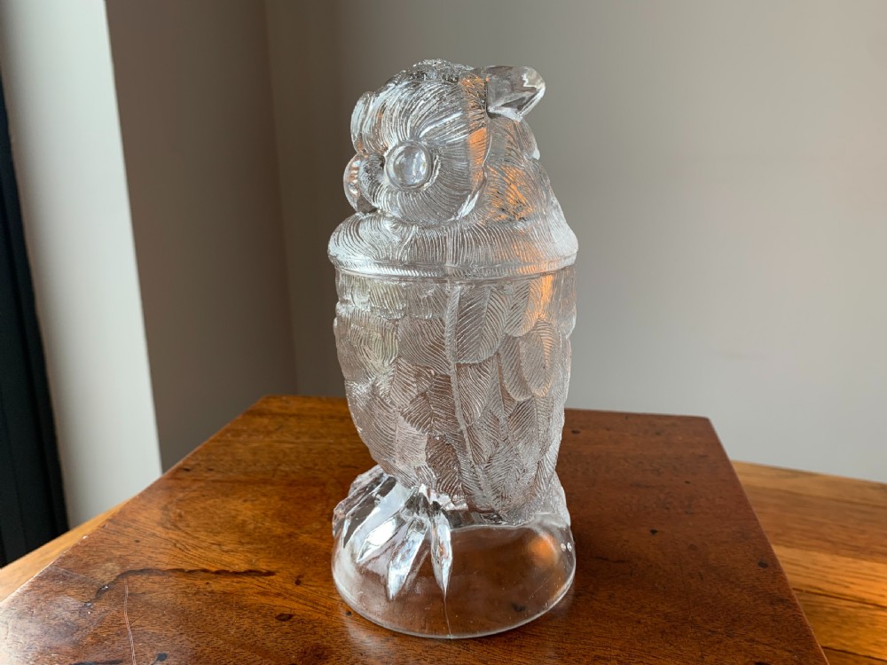 GLASS OWL TOBACCO JAR - MATTHEW TURNBULL, CIRCA 1888. View XVI