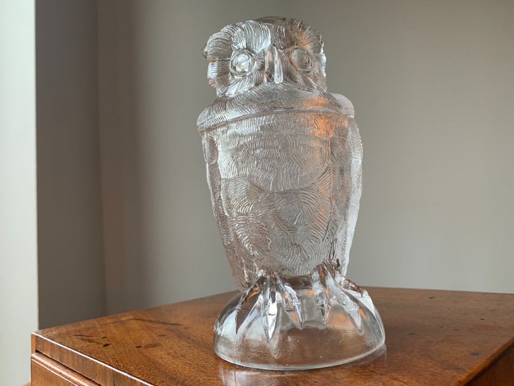GLASS OWL TOBACCO JAR - MATTHEW TURNBULL, CIRCA 1888. View XVII