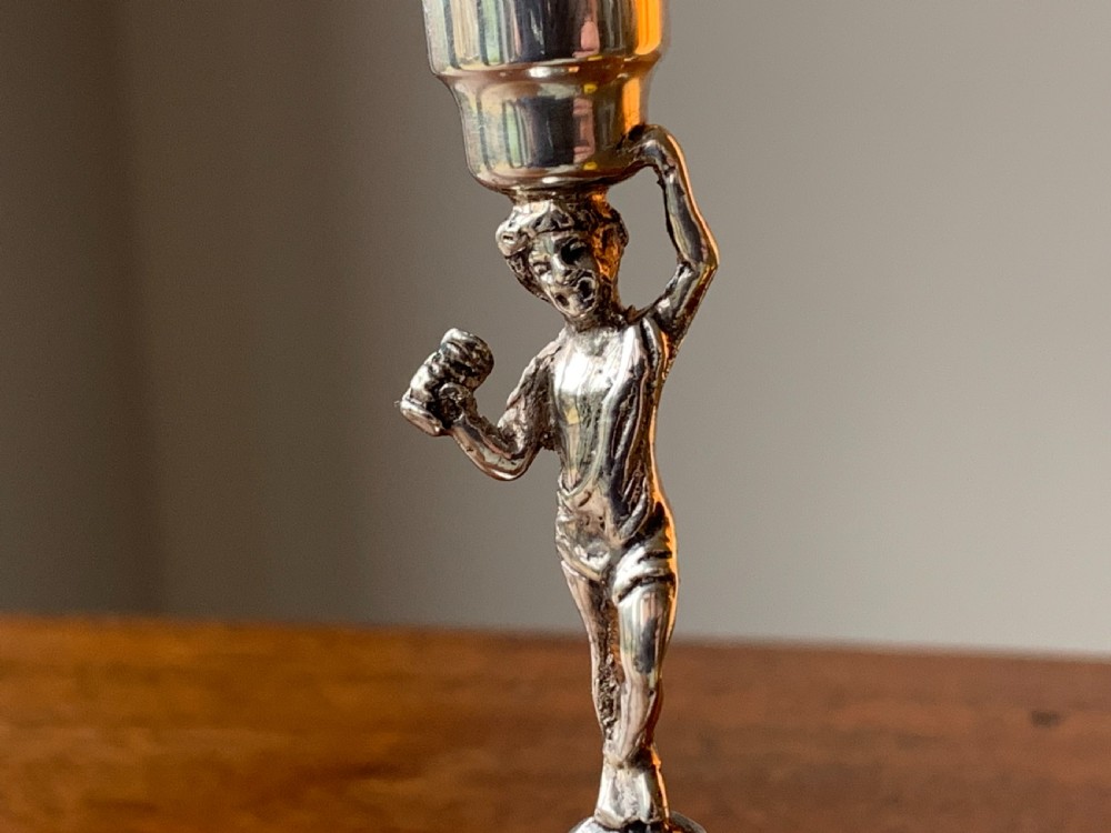 Miniature Bacchus Silver Candlestick - Birmingham, 1902 by William Aitken. View III