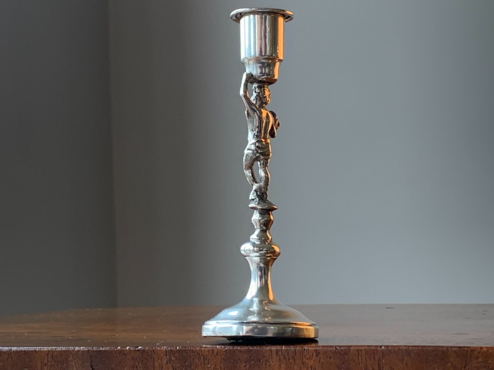 Miniature Bacchus Silver Candlestick - Birmingham, 1902 by William Aitken. View IV