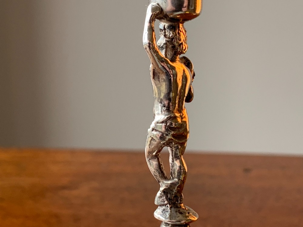 Miniature Bacchus Silver Candlestick - Birmingham, 1902 by William Aitken. View VI