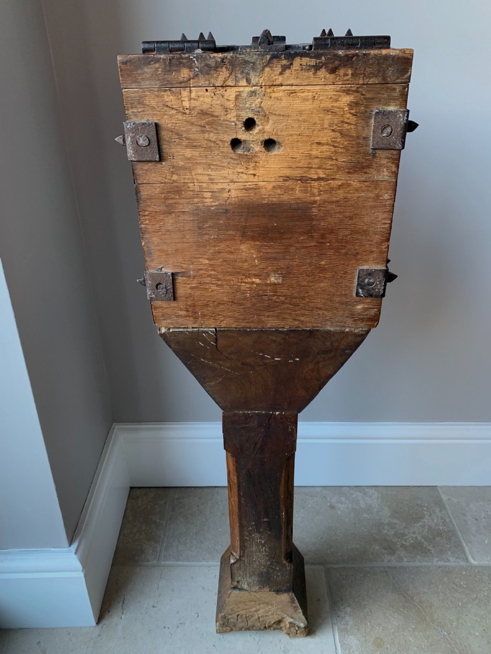 VICTORIAN GOTHIC ENGLISH OAK ALMS or OFFERTORY BOX View XVI