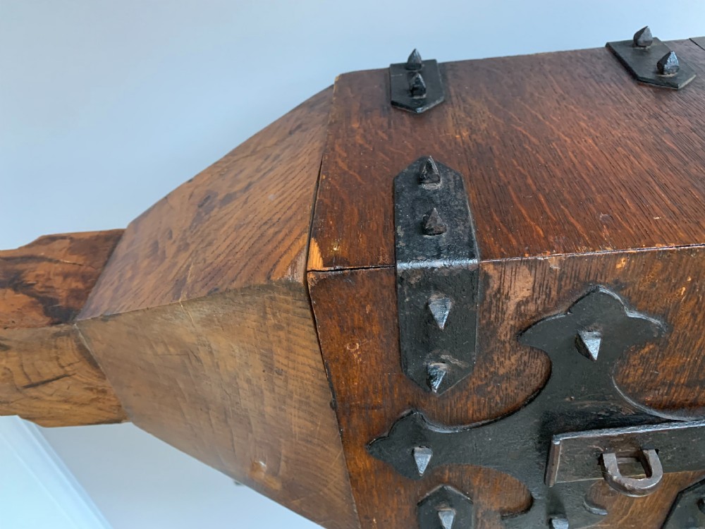 VICTORIAN GOTHIC ENGLISH OAK ALMS or OFFERTORY BOX View XXIV