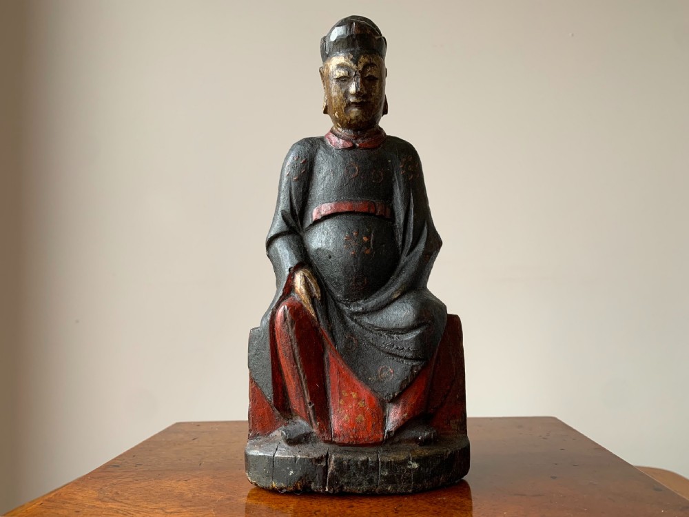 CHINESE TEMPLE FIGURE - EARLY QUING DYNASTY, 18TH CENTURY