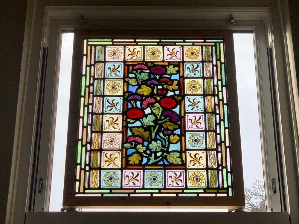 VICTORIAN STAINED GLASS DOOR PANEL
