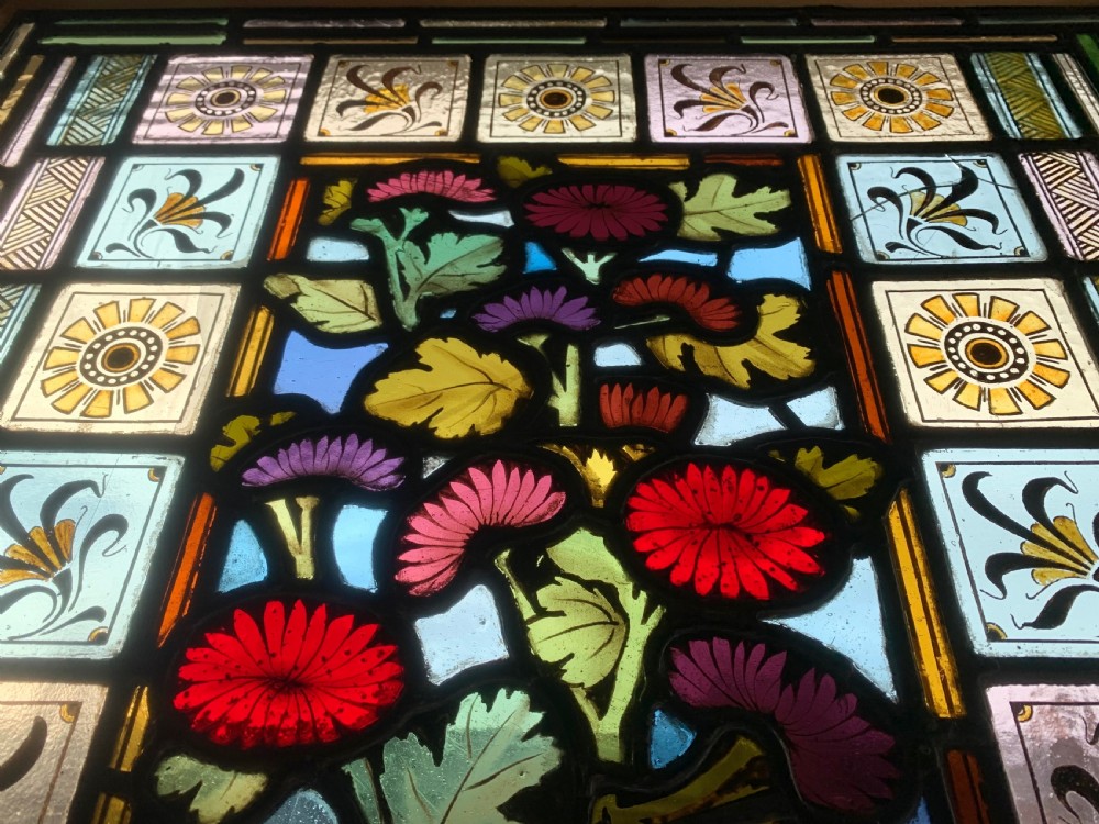 VICTORIAN STAINED GLASS DOOR PANEL View III