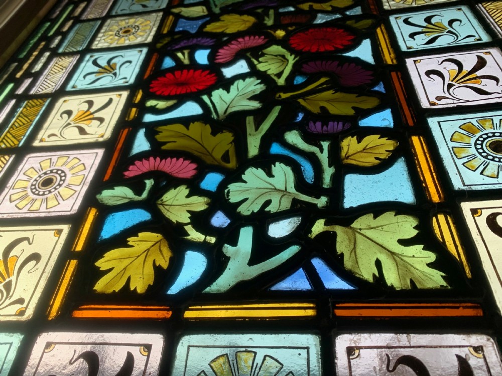 VICTORIAN STAINED GLASS DOOR PANEL View IV