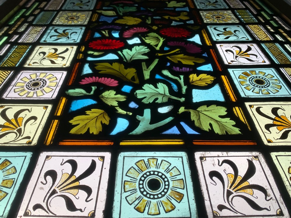 VICTORIAN STAINED GLASS DOOR PANEL View VII