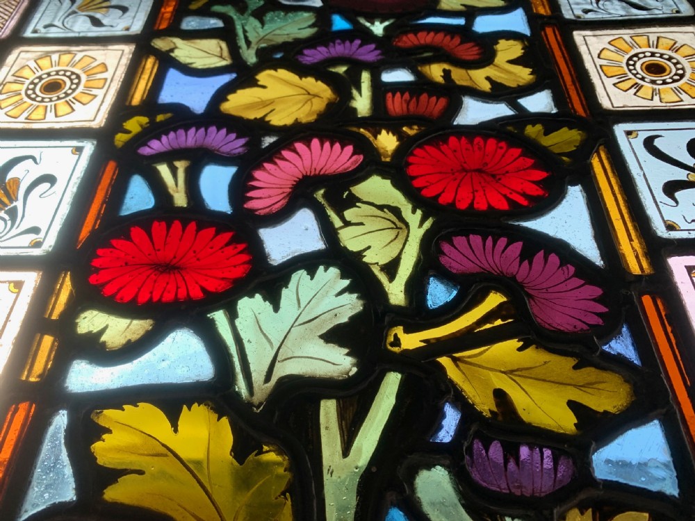 VICTORIAN STAINED GLASS DOOR PANEL View VIII