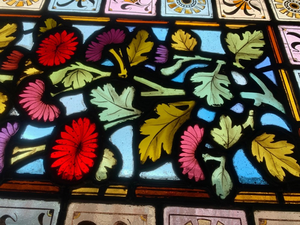 VICTORIAN STAINED GLASS DOOR PANEL View IX