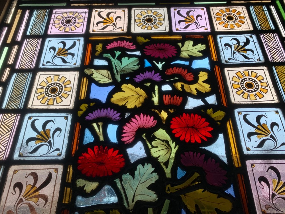 VICTORIAN STAINED GLASS DOOR PANEL View X