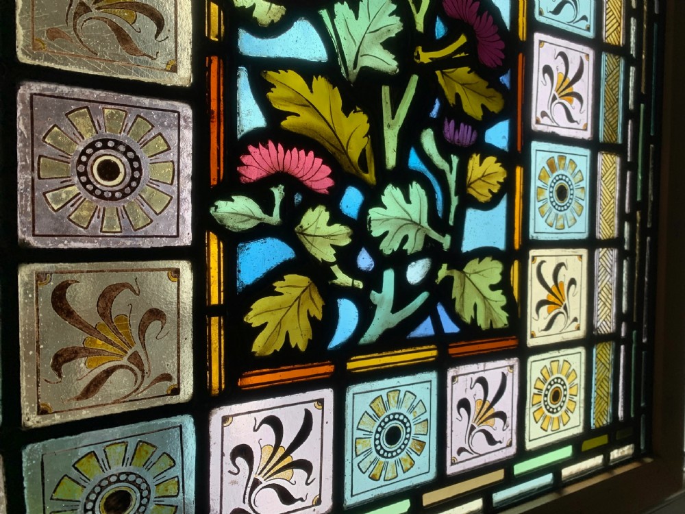 VICTORIAN STAINED GLASS DOOR PANEL View XI
