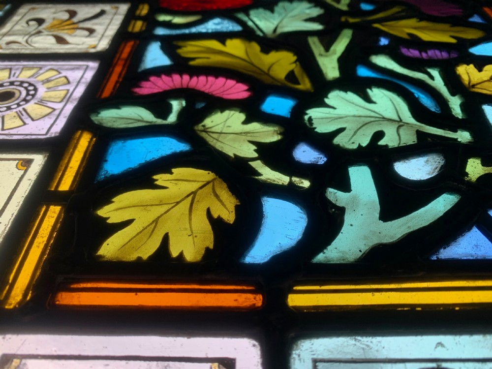 VICTORIAN STAINED GLASS DOOR PANEL View XII