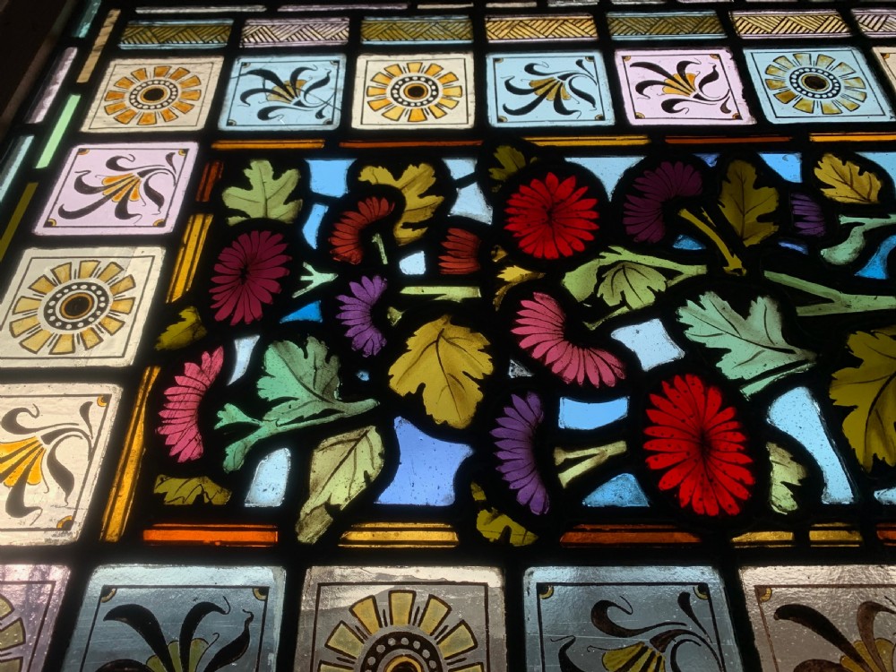 VICTORIAN STAINED GLASS DOOR PANEL View XV