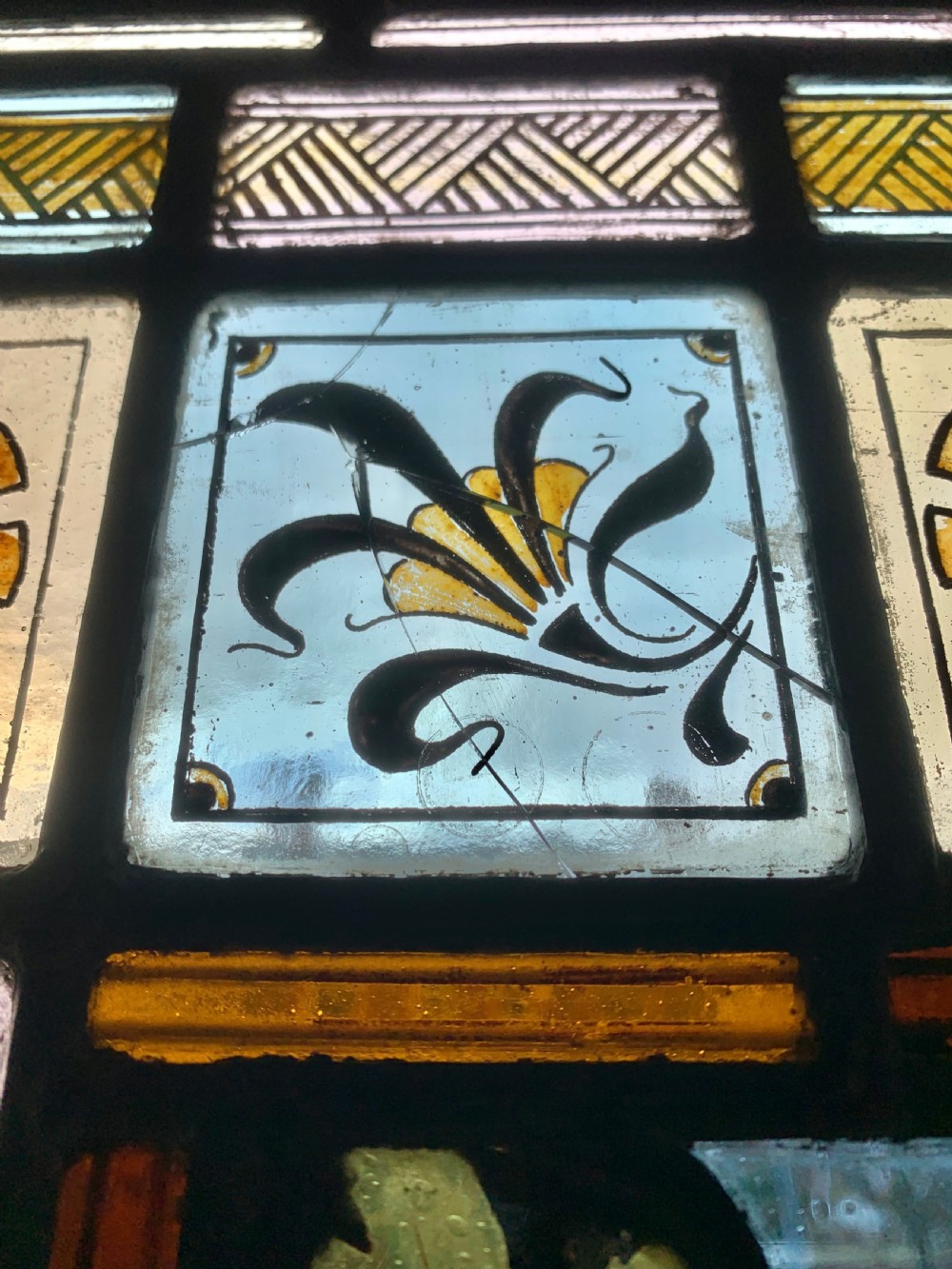 VICTORIAN STAINED GLASS DOOR PANEL View XVI