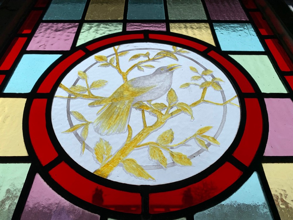 VICTORIAN STAINED GLASS SASH WINDOW PANEL View IV