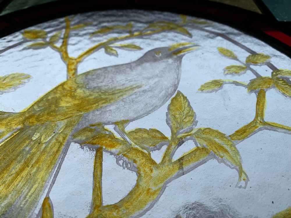 VICTORIAN STAINED GLASS SASH WINDOW PANEL View V
