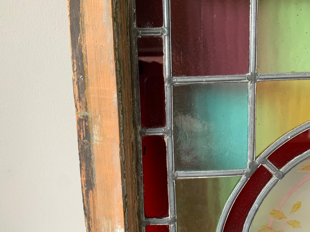 VICTORIAN STAINED GLASS SASH WINDOW PANEL View XIII
