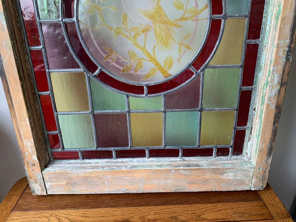 VICTORIAN STAINED GLASS SASH WINDOW PANEL View XIV