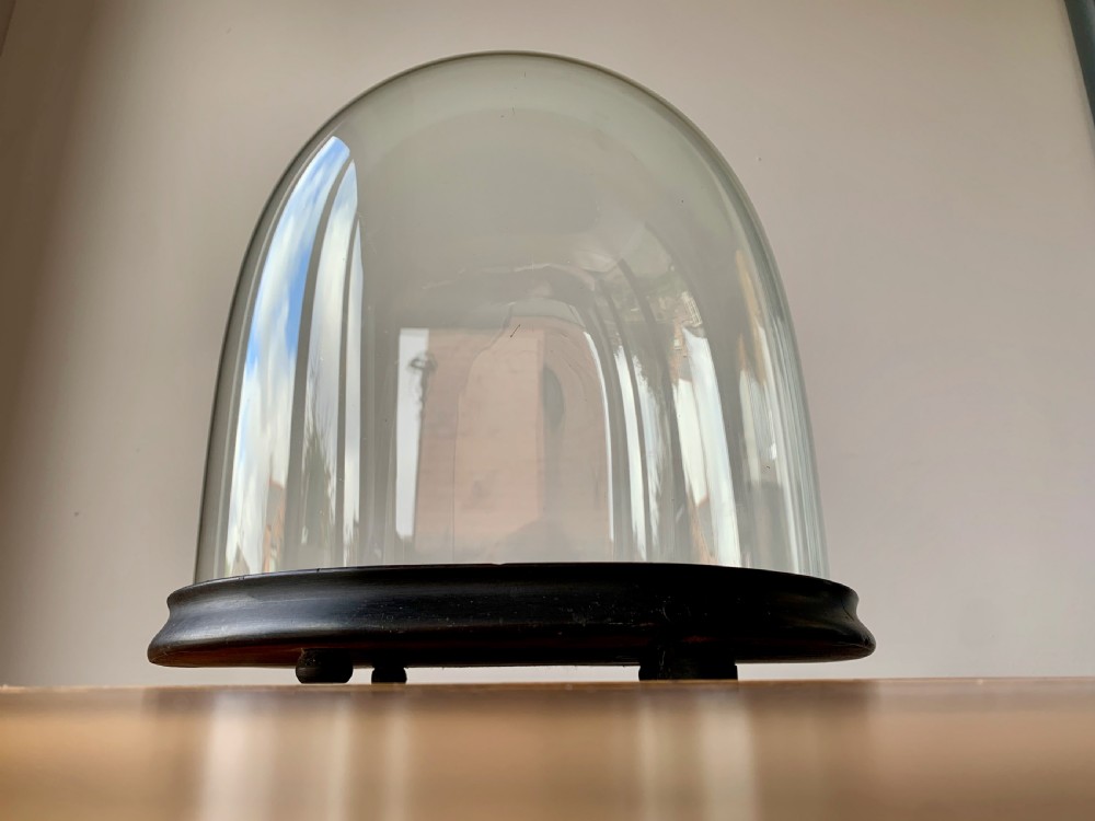 HAND BLOWN VICTORIAN GLASS DISPLAY DOME