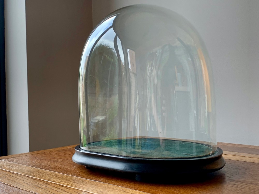 HAND BLOWN VICTORIAN GLASS DISPLAY DOME View II