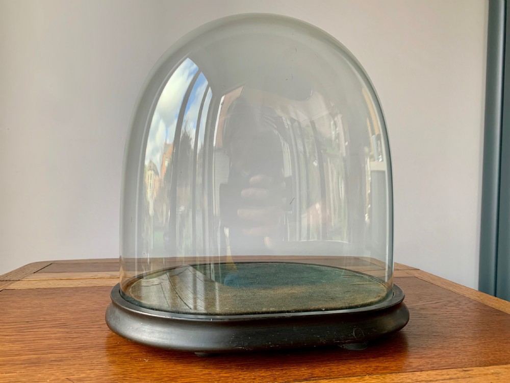 HAND BLOWN VICTORIAN GLASS DISPLAY DOME View III
