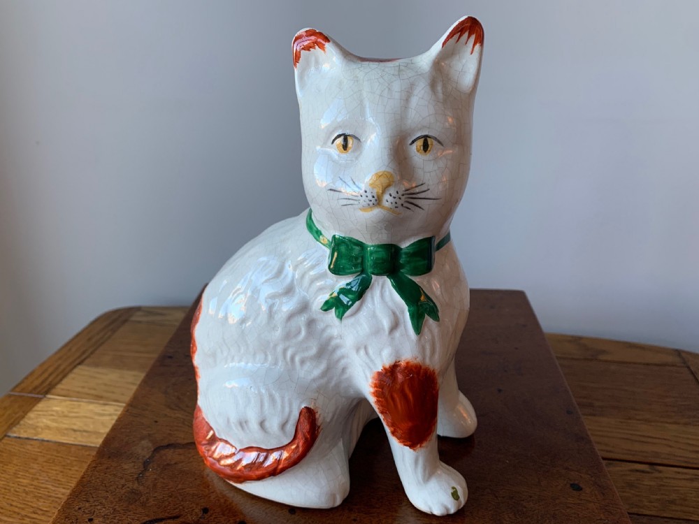 PAIR OF STAFFORDSHIRE POTTERY MANTLE CATS View XXIII