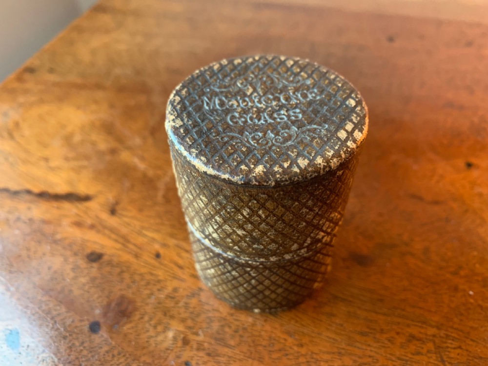 VICTORIAN LEATHER CASED TRAVEL MEDICINE GLASS - S. MAW, SON & THOMPSON View X