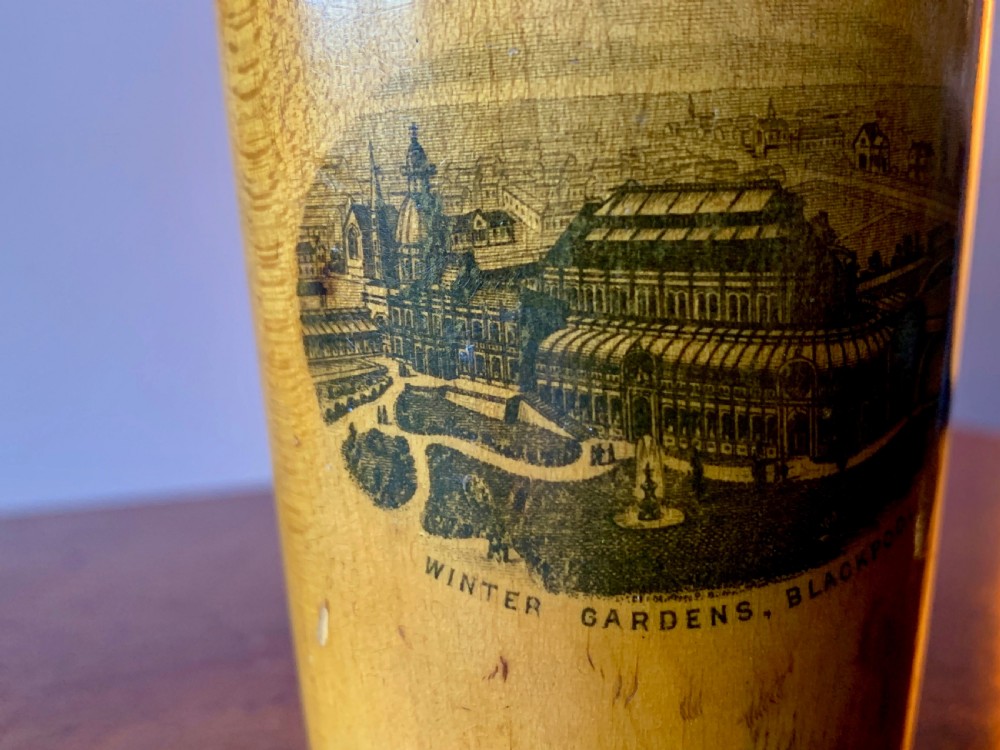 VICTORIAN MAUCHLINE WARE CASE  AND DRINKING GLASS - BLACKPOOL WINTER GARDENS View IV