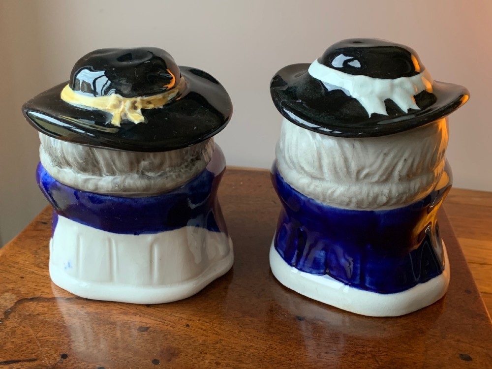 PAIR OF 19th CENTURY STAFFORDSHIRE TOBY JUG HUMIDORS OR TOBACCO JARS View VI