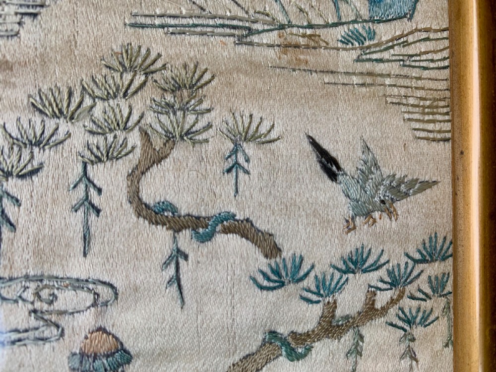 CHINESE EMBROIDERED SILK KIMONO PANELS View XIII