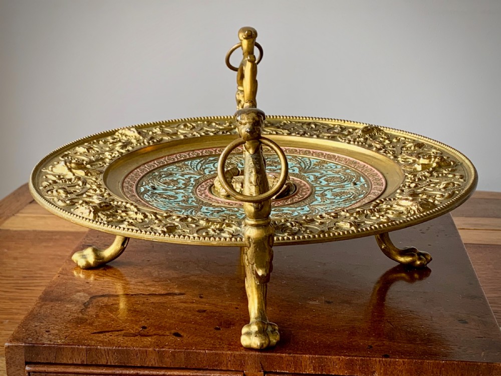 VICTORIAN GILT AND ENAMELLED TAZZA OR COMPOTE View XVI