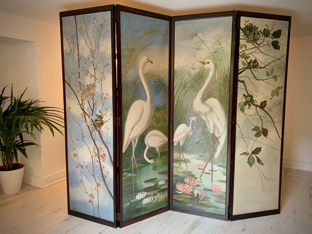 SUPERB VICTORIAN ROOM DIVIDER SCREEN View II
