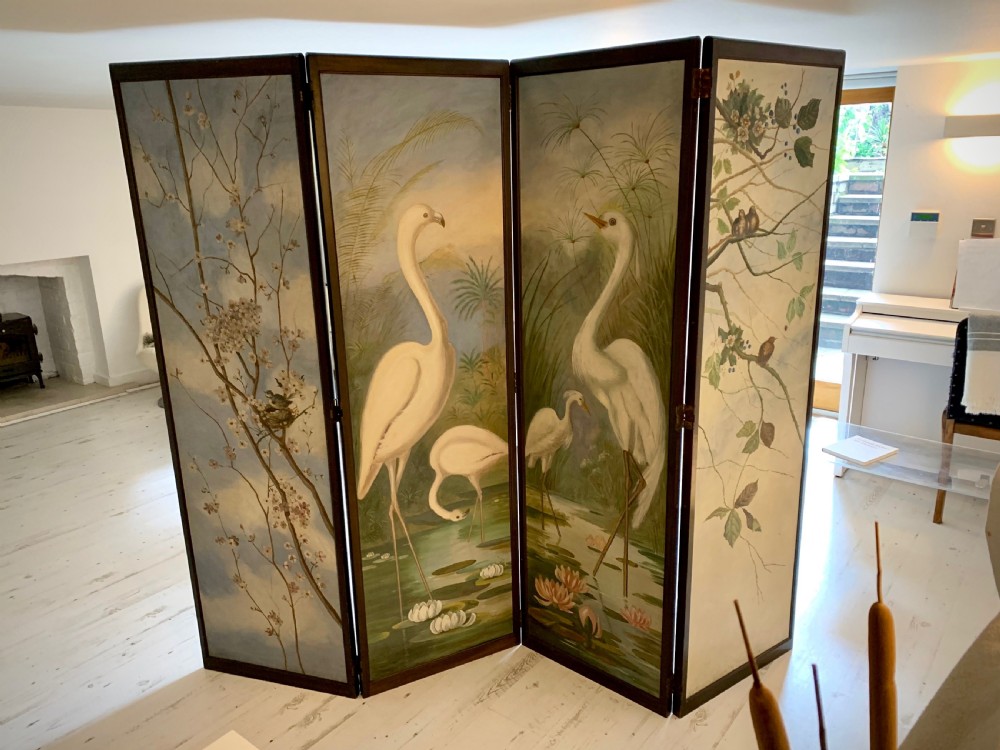 SUPERB VICTORIAN ROOM DIVIDER SCREEN View III